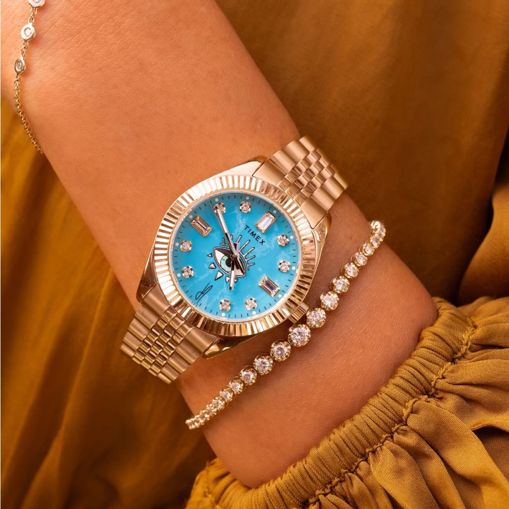 NIB Jacquie Aiche Gold Watch with Turquoise Dial